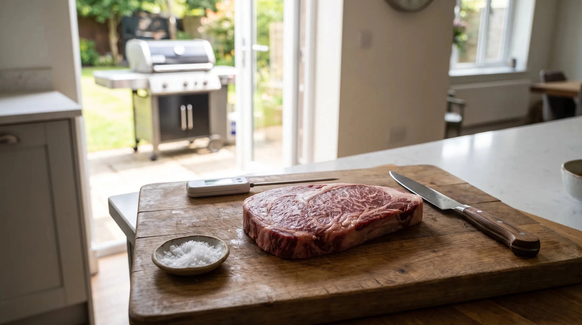 Ribeye indirect BBQ garen voor een perfecte rosé kern - Beef Boutique